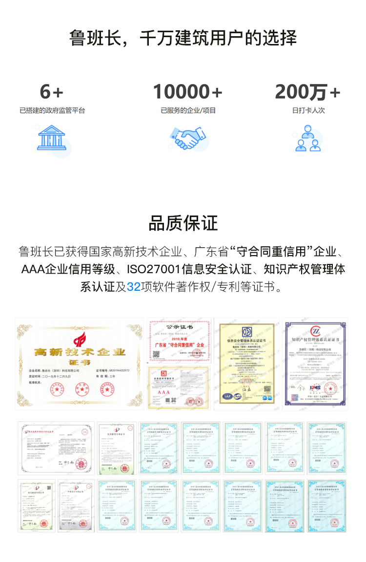 魯班長專業(yè)提供云南農(nóng)民工實名制管理實名制設(shè)備